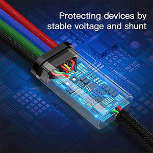 Cáp sạc đa năng Baseus Rapid Series 4 trong 1 cho iPhone/ iPad, Smartphone & Tablet Android (3.5A, 1.2M, Type C/ Micro/ IP , Fast charge 4 in 1 Cable)- Hàng chính hãng