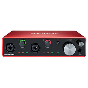 Soundcard thu âm Focusrite Scarlett Solo, 2i2, 4i4 (Gen3) - Hàng Nhập Khẩu