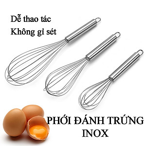 Dụng Cụ Đánh Trứng Cầm Tay- Phới Lồng  Làm Bánh Khuấy Bột Bằng Inox- Hàng Loại 1 - Chính Hãng MINIIN