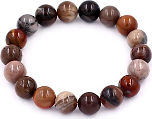 Vòng tay chuỗi hạt Gỗ Hóa Thạch 10 ly 18 hạt - hợp tất cả các mệnh