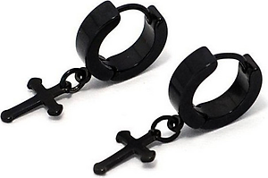 Bông tai thánh giá BT166 - Màu đen