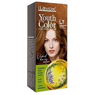 (Vàng Gỗ Đậm) Kem Nhuộm Dưỡng Tóc Màu Thời Trang Lavox Youth&Color L7 - Dark Golden Blode