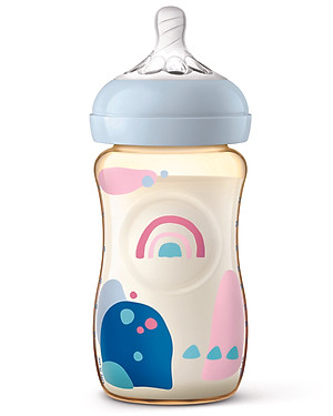 Philips Avent Bình sữa PPSU thiết kế tự nhiên 260ml cho trẻ từ 1 tháng tuổi SCF582/10
