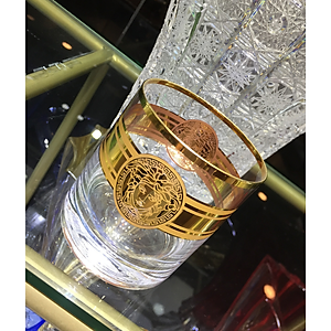 Bộ cốc pha lê Tiệp cao cấp BOHEMIA 1338 MV, hoa văn Versace - Hàng chính hãng