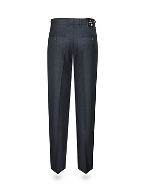 Quần tây nam không ply ống xuông vân xám đen Khatoco Q1M528R0-INMA054-2407-0