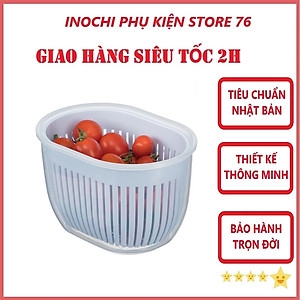 Hộp đựng hành tỏi oval Hokkaido chất liệu nhựa an toàn đạt chuẩn xuất Nhật Bản , EU - Hàng chính hãng (Tặng kèm khăn lau pakasa)