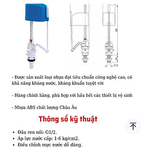 Van phao cấp nước cho bộ xả bồn cầu, dùng được cho các loại bồn cầu có két nước - DALICO