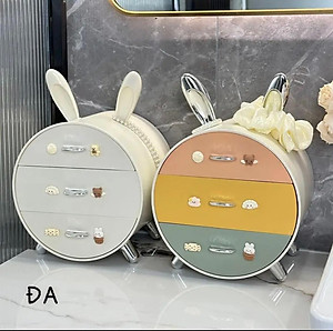 Kệ Đựng Mỹ Phẩm Kệ Đựng Đồ Trang Điểm Đựng Đồ Cá Nhân 3 Ngăn Hình Tai Thỏ Đa Năng Tiện Lợi Để Bàn
