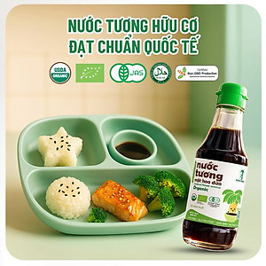 Nước tương mật hoa dừa organic Sokfarm - Cho bé, Không từ đậu nành, cắt giảm muối, không chất bảo quản