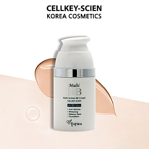 Kem Nền Che Khuyết Điểm Kiềm Dầu Chống Nắng Dưỡng Da Ngăn Ngừa Lão Hóa Công Nghệ Nano Vàng Cellkey-Scien Multi Action BB Cream (30ml)