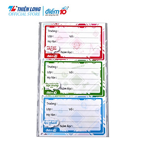Bộ 10 xấp nhãn vở Thiên Long Điểm 10 TP-NBL01 (3 cái/xấp)