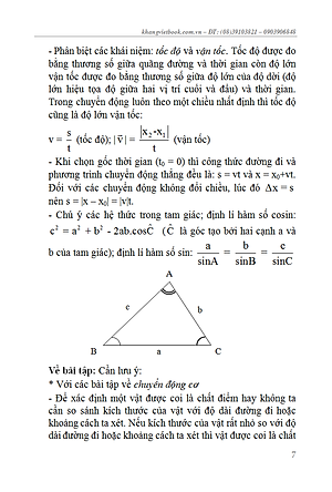 Sổ Tay Vật Lí Trung Học Phổ Thông (Lớp 10 - 11 - 12)