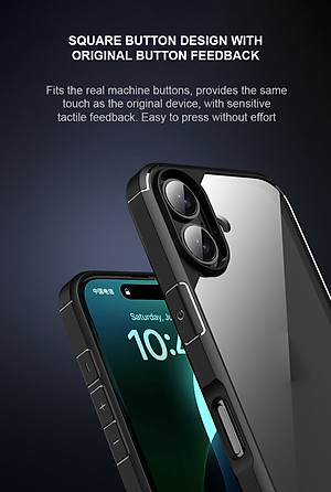 Ốp lưng chống sốc lưng trong dành cho iPhone 16 / 16 Plus / 16 Pro / 16 Pro Max - Hàng chính hãng
