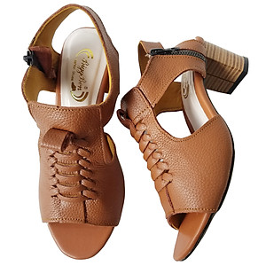 Giày Sandal Cao Gót Da Bò BIGGBEN Cao 5 Phân SDCG60