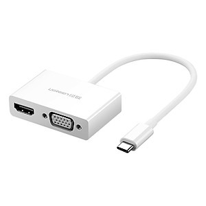 Cáp Chuyển Đổi Ugreen USB Type-C Sang VGA HDMI 30843 (15cm) - Hàng Chính Hãng