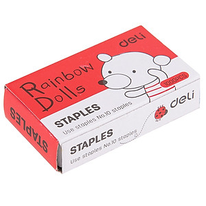 Dập Ghim Mini #10 Deli, Đính Kèm 1000 Chiếc Ghim 12 Trang, Xanh, Đỏ, Xanh Lá - 1 Cái E0253