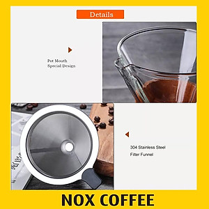 Bình pha cà phê chemex kèm phễu lọc inox