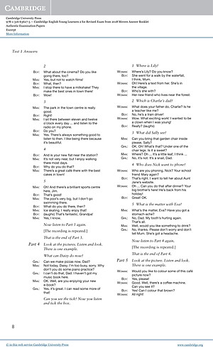 Cambridge English Young Learners 2 for Revised Exam from 2018 Movers Answer Booklet: Authentic Examination Papers
