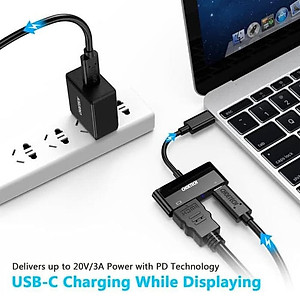 Hub Type C To HDMI 4K 60Hz Và 1 Cổng Type C PD 60W CHOETECH HUB-M03 - Hàng Chính Hãng