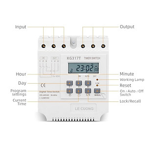 Công Tắc (Timer) Hẹn Giờ KG317T Cho Thiết Bị 3 Pha 380V 25A có 28 chương trình on/off 