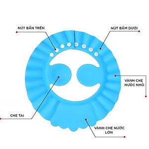 COMBO 2 Nón Gội Đầu An Toàn Cho Bé Mũ Gội Đầu Chắn Nước Che Tai – Giao Màu Ngẫu Nhiên