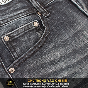 Quần Jean nam Leman đen mài xám JD14 - Slim Form