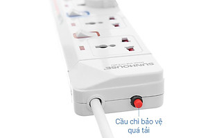 Ổ cắm điện Sunhouse 2 USB 3 lỗ 3 chấu 2.5m SHE- OC2-3RU - Hàng chính hãng