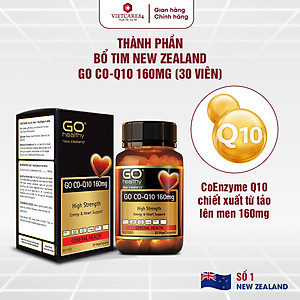 Bộ Sản Phẩm 3 Hộp Viên Uống Bổ Tim New Zealand Go Co Q10 160mg 30 Viên | Giảm Lão Hóa Tim Mạch; Giúp Cơ Thể Khỏe Mạnh - Nhập Khẩu Chính Hãng