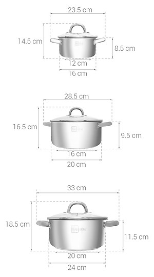 Nồi Inox 430 Fivestar Standard 3 Đáy Nắp Kính- Nồi Luộc Gà Cao Cấp Đủ Các Kích Thước( 16/18/20/24/26/28/30/32cm)- Dùng Được Các Loại Bếp- Hàng Chính Hãng