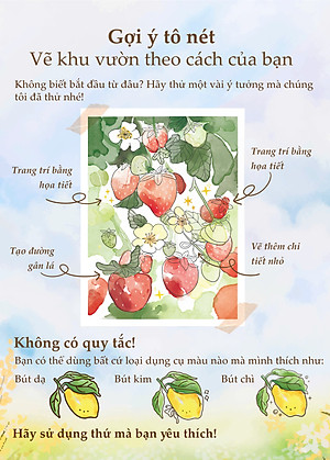 Sách tô nét Khu vườn nhỏ có hoa cỏ bình yên