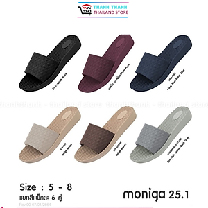 Dép nhựa Nữ  quai ngang Thái Lan có hạt Massage Monobo Moniga 25.1