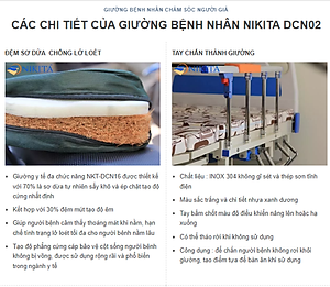 Giường bệnh Y tế, đa chức năng hỗ trợ chăm sóc người bệnh - Hàng chính hãng NIKITA
