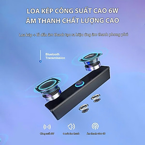 Loa Buletooth Bass siêu mạnh kết nối PC Laptop điện thoại tivi, loa vi tính để bàn E-3511 công suất 6W Usb/ jack 3.5mm - Hàng chính hãng