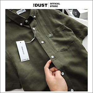 Áo sơ mi nam cộc tay trơn cổ bẻ basic LCT chuẩn form chất liệu linen cao cấp, trẻ trung lịch lãm - THE DUST