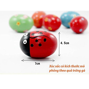 Quả Trứng Cát Đồ Chơi Xúc Sắc Lục Lạc Gỗ Nhiều Mầu Sắc Kích Thích Giác Quan, Tập Cầm Nắm Cho Bé Sơ Sinh Từ 0-3 Tuổi