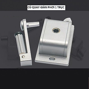 Bộ linh kiện giàn phơi đơn, Lắp cho 1 thanh phơi, Củ quay 1 trục quay, Hợp với không gian hẹp chỉ lắp 1 thanh phơi