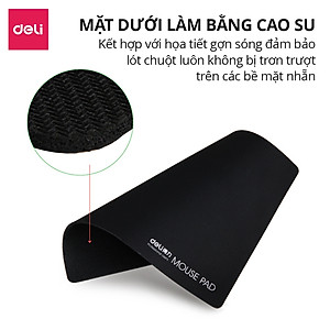 Miếng Lót Chuột DELI Hàng Chính Hãng Bàn Di Chuột Không Viền, Vải Jiaji Di Chuột Êm Ái Chống Thấm Nước Đàn Hồi Tốt