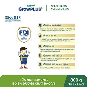 Sữa bột Nutifood GrowPLUS+ Sữa Non Immunel trên 1 tuổi Lon 800g