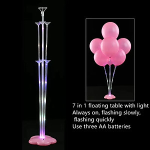Trụ 7 cành gắn bóng bay có đèn galaxy phát sáng - Trang trí sinh nhật, tiệc