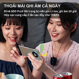 Micro thu âm không dây Saramonic Blink500 ProX B6 - Thiết bị ghi âm dành cho hệ điều hành Android, sử dụng tối đa 10 giờ - Hàng chính hãng