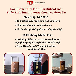 Ly thủy tinh Cốc thủy tinh vuông uống nước cà phê cao cấp dễ thương Ly cocktail cute uống trà sinh tố decor đẹp TiTiRoom