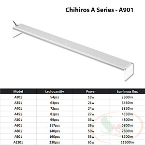 Đèn led Chihiros A 30, 35, 40, 45, 50, 60, 80, 90, 120 cm series A1 quang phổ bể thủy sinh cá tép bán cạn