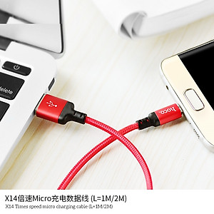  Cáp sạc nhanh Hoco X14 Micro USB cho thiết bị Android (màu ngẫu nhiên) -Hàng chính hãng