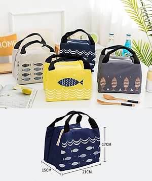 Túi Đựng Hộp Cơm Hình Cá Cao Cấp. Túi Giữ Nhiệt Đa Năng Nhiều Lớp . Túi Chống Tỏa Nhiệt, Dày Dặn, Phong Cách Hàn Quốc Thời Trang Hiện Đại - PaKaSa ( màu sắc ngẫu nhiên)