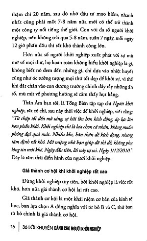 Sách 36 Lời Khuyên Dành Cho Người Khởi Nghiệp (Tái Bản 2017)