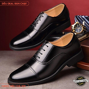 Giày Ba Khớp Phong Cách  Cổ Điển Cho Nam Giày Oxford Công Sở Thanh Lịch Mũi Cánh Armyman Derby Da PU