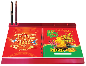 Lịch Tết 2026 - Lịch Bàn Đế Nhựa Lò Xo Giữa (17 x 28)