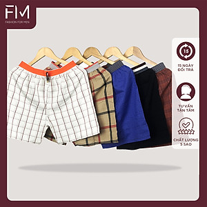 Bộ 4 quần đùi nam, quần short mặc nhà kate caro nhiều màu , mềm mịn  - FORMEN SHOP- FMTT002