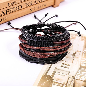 Set 4 vòng tay Handmade nam cá tính, Phong cách mạnh mẽ, trẻ trung.
