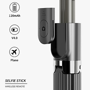 Gậy chụp hình selfie quay phim chống rung kiêm tripod đa năng 2 in 1 kèm remote bluetooth không dây hiệu HOTCASE Gimbal Stablizer L08 hỗ trợ nhiều mức thay đổi độ dài, tripod 3 chân chắc chắn, xoay 360 độ - Hàng nhập khẩu